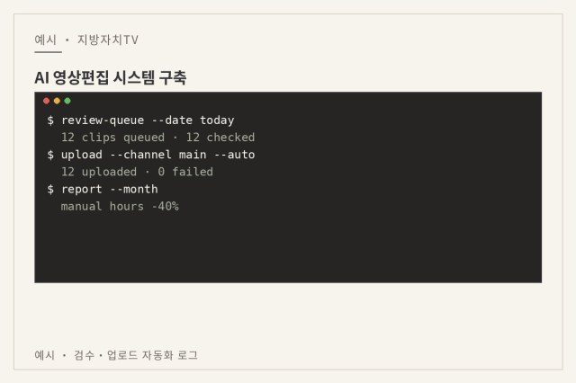 AI 영상편집 시스템 구축 — 예시