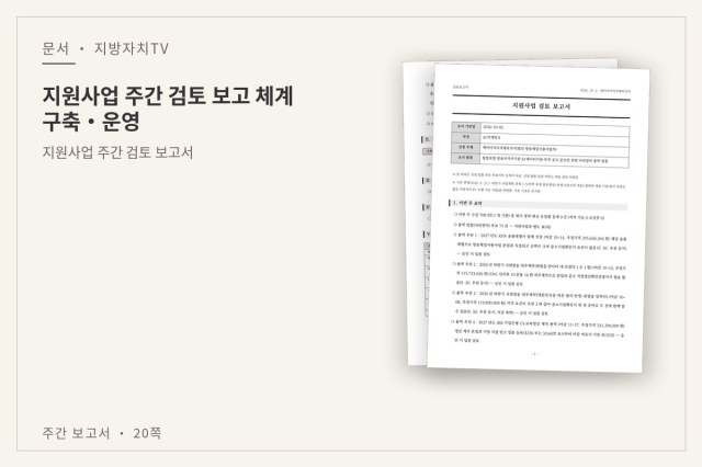 지원사업 주간 검토 보고 체계 구축·운영 — 문서